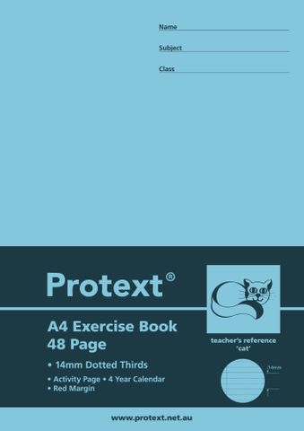 Protext A4 48pg 14mm Dotted Thirds Exercise Book
