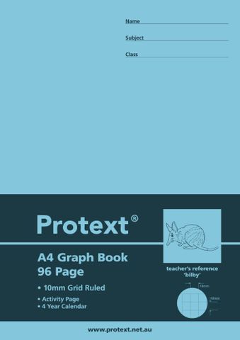 Protext A4 96pg 10mm Graph Exercise Book
