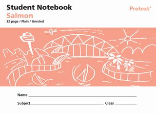 Protext Salmon 32pg Plain Student Notebook