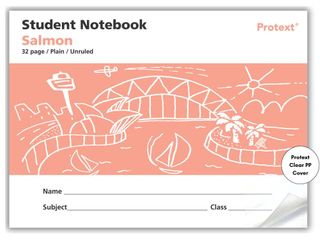 Protext Salmon 32pg Plain Student Notebook