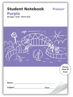 Protext Purple 64pg 10mm Grid Student Notebook