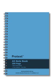 Protext A5 200pg Twin Wire PP Note Book - Blue