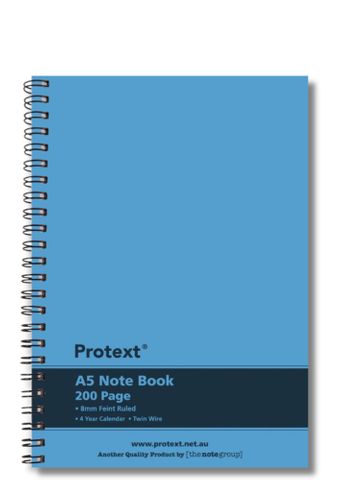 Protext A5 200pg Twin Wire PP Note Book - Blue
