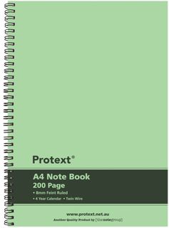 Protext A4 200pg Twin Wire PP Note Book - Lime