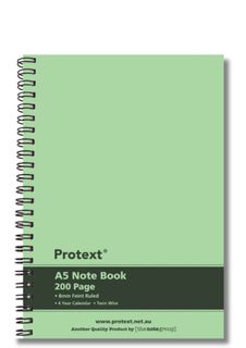Protext A5 200pg Twin Wire PP Note Book - Lime