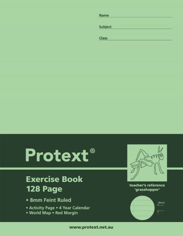Protext 9*7 128pg 8mm Ruled Exercise Book