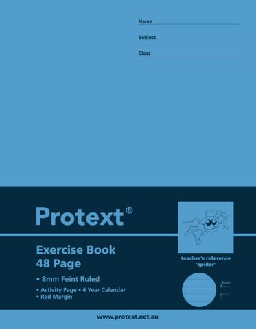 Protext 9*7 48pg 8mm Ruled Exercise Book