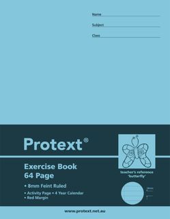 Protext 9*7 64pg 8mm Ruled Exercise Book