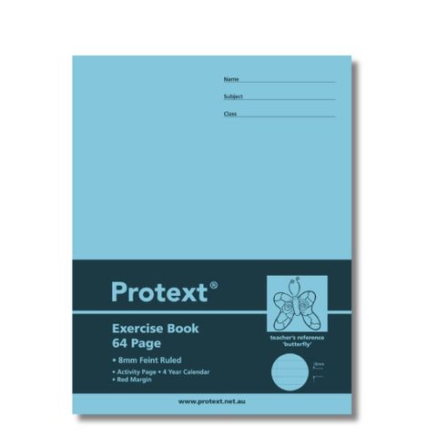 Protext 9*7 64pg 8mm Ruled Exercise Book