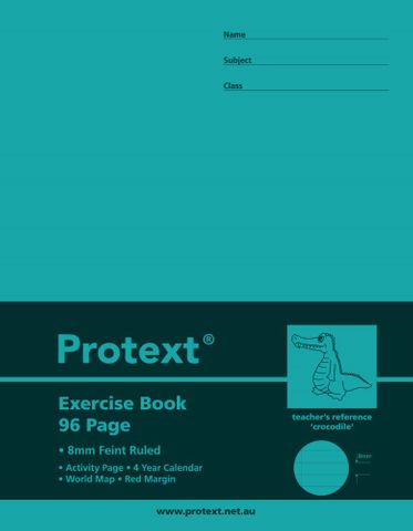 Protext 9*7 96pg 8mm Ruled Exercise Book
