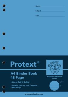 Protext A4 48pg 8mm Ruled Binder Book