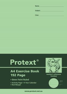 Protext A4 192pg 8mm Ruled Exercise Book