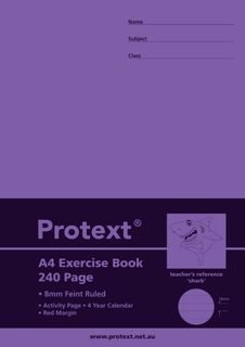 Protext A4 240pg 8mm Ruled Exercise Book