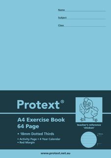 Protext A4 64pg 18mm Dotted Thirds Exercise Book