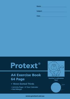 Protext A4 64pg 14mm Dotted Thirds Exercise Book