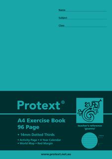 Protext A4 96pg 14mm Dotted Thirds Exercise Book