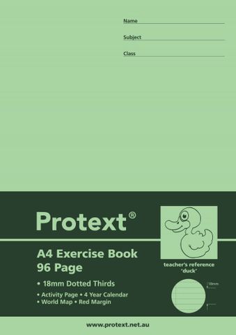 Protext A4 96pg 18mm Dotted Thirds Exercise Book