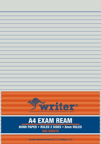 Writer A4 Bond 500 Sheet Exam Ream