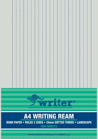 Writer A4 24mm Dotted Thirds Landscape 500 Sheet Ream