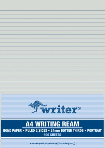Writer A4 24mm Dotted Thirds Portrait 500 Sheet Ream