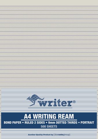 Writer A4 9mm Dotted Thirds Portrait 500 Sheet Ream