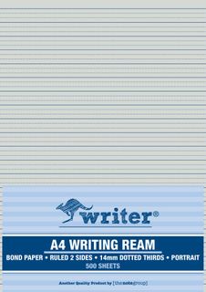 Writer A4 14mm Dotted Thirds Portrait 500 Sheet Ream