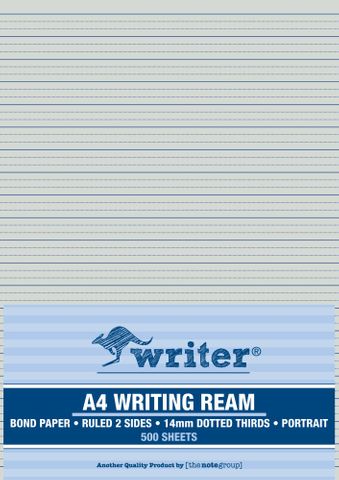 Writer A4 14mm Dotted Thirds Portrait 500 Sheet Ream