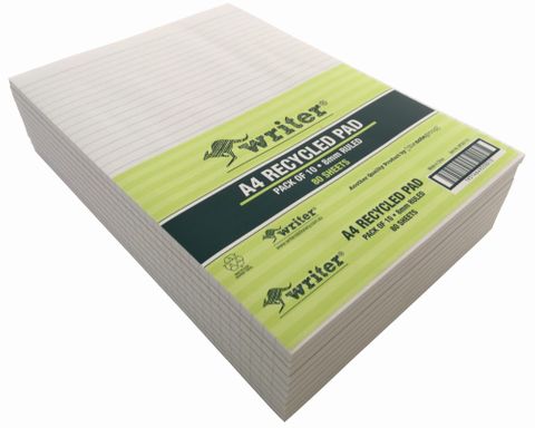 Writer A4 80lf Recycled Notepad