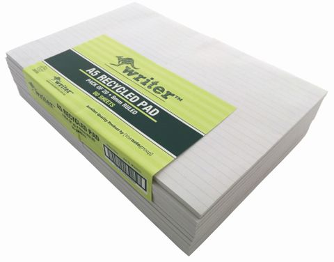 Writer A5 80lf Recycled Ruled Notepad