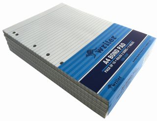 Writer A4 100lf Bond Ruled Notepad + 7 holes