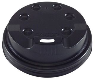 Writer Breakroom 12oz Black Plastic Cup Lids Ctn 1000