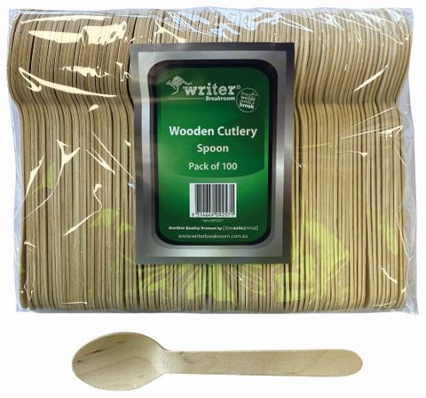 Writer Breakroom Eco 160mm Wooden Spoon pk100
