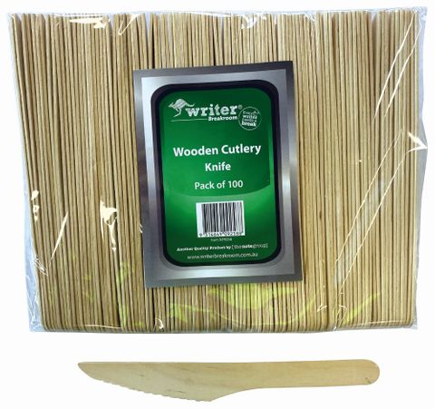 Writer Breakroom Eco 160mm Wooden Knife pk100