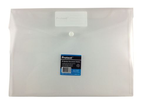 Protext A5 Clear Button Document Wallet