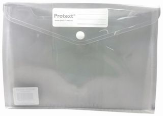 Protext A5 Clear Button Document Wallet