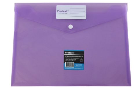 Protext Button Document Wallet Purple