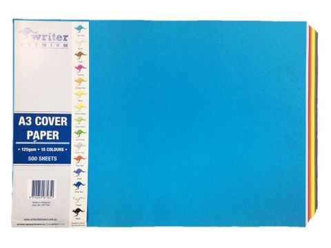 Writer A3 500 Sheet 15 Mixed Colours Cover Paper