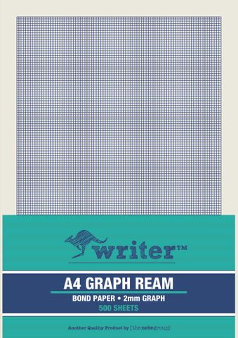 Writer A4 2mm Graph 500 Sheet Ream s/sided