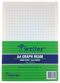 Writer A4 5mm Graph 500 Sheet Ream s/sided