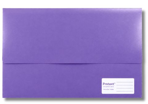 Protext Foolscap Velcro Doc Wallet -Purple