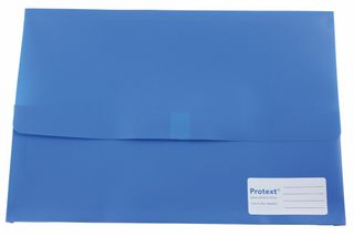 Protext Foolscap Velcro Doc Wallet -Blue
