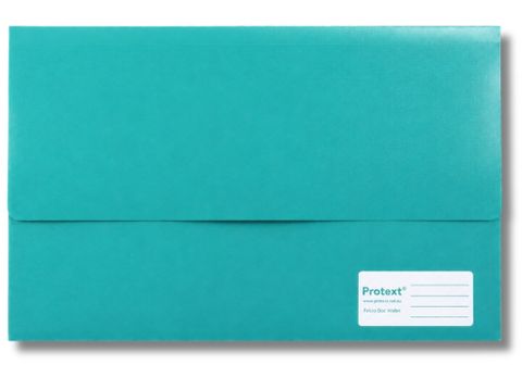 Protext Foolscap Velcro Doc Wallet -Green