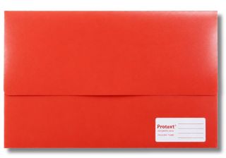 Protext Foolscap Velcro Doc Wallet -Red