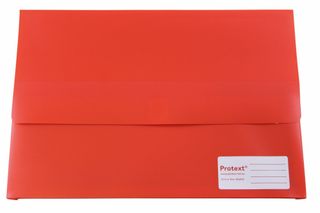 Protext Foolscap Velcro Doc Wallet -Red