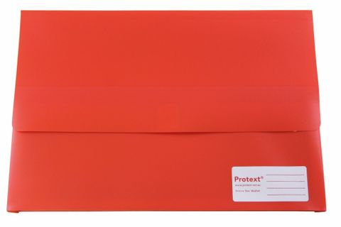 Protext Foolscap Velcro Doc Wallet -Red