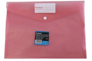 Protext Button Document Wallet Red