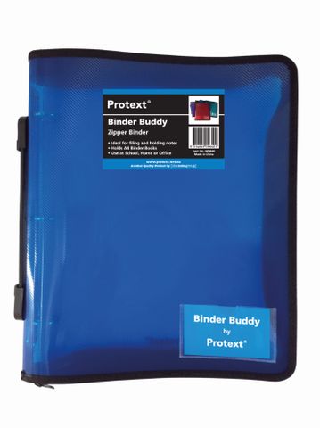 Protext Zip Binder 3 Ring Blue