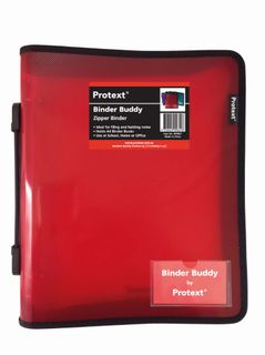 Protext Zip Binder 3 Ring Red