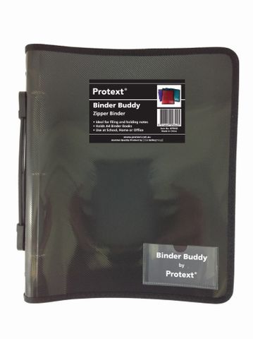 Protext Zip Binder 3 Ring Smoke