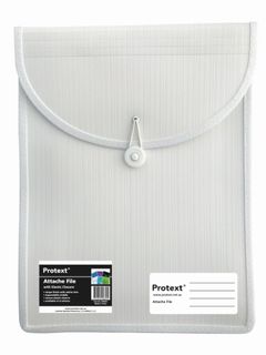 Protext Attache File with Elastic Closure - White